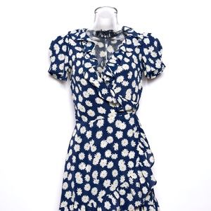 Realisation navy floral print silk dress